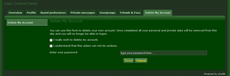 035 Phpbb Delete My Registration и Delete My Account - ucp_tab