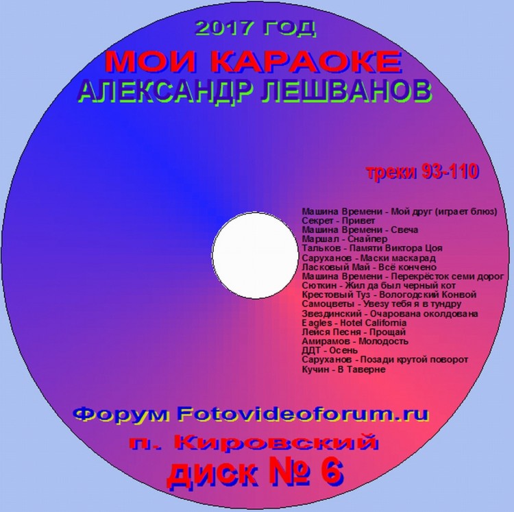 159 песен, спетых админом А. Лешвановым до 2019 года - 02874