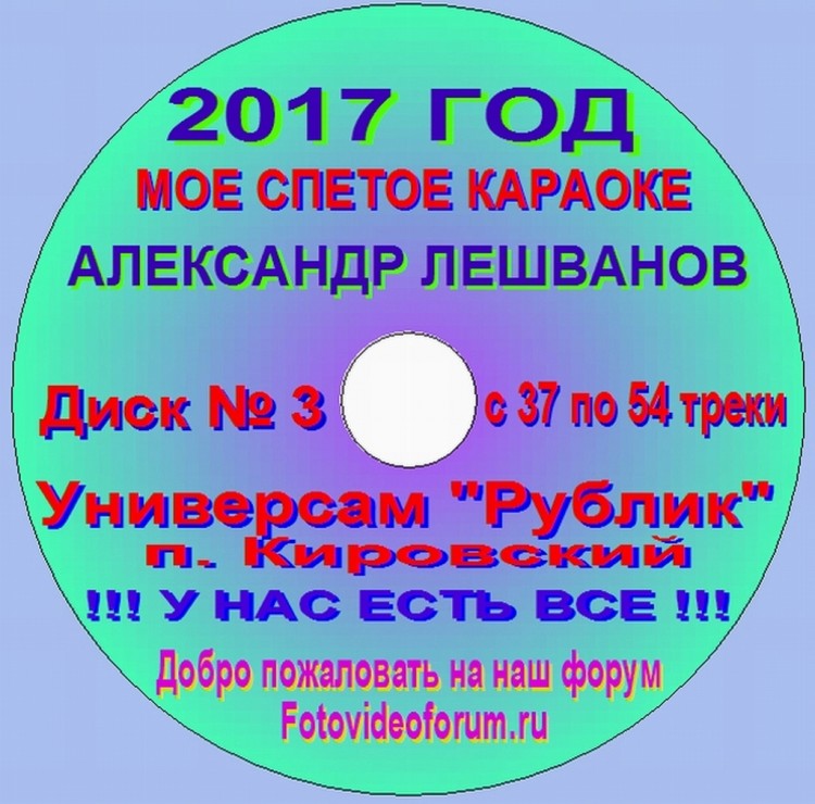 159 песен, спетых админом А. Лешвановым до 2019 года - 03