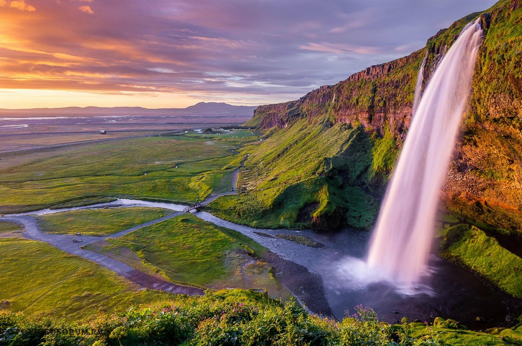 Сельяландсфосс водопад Исландия фото