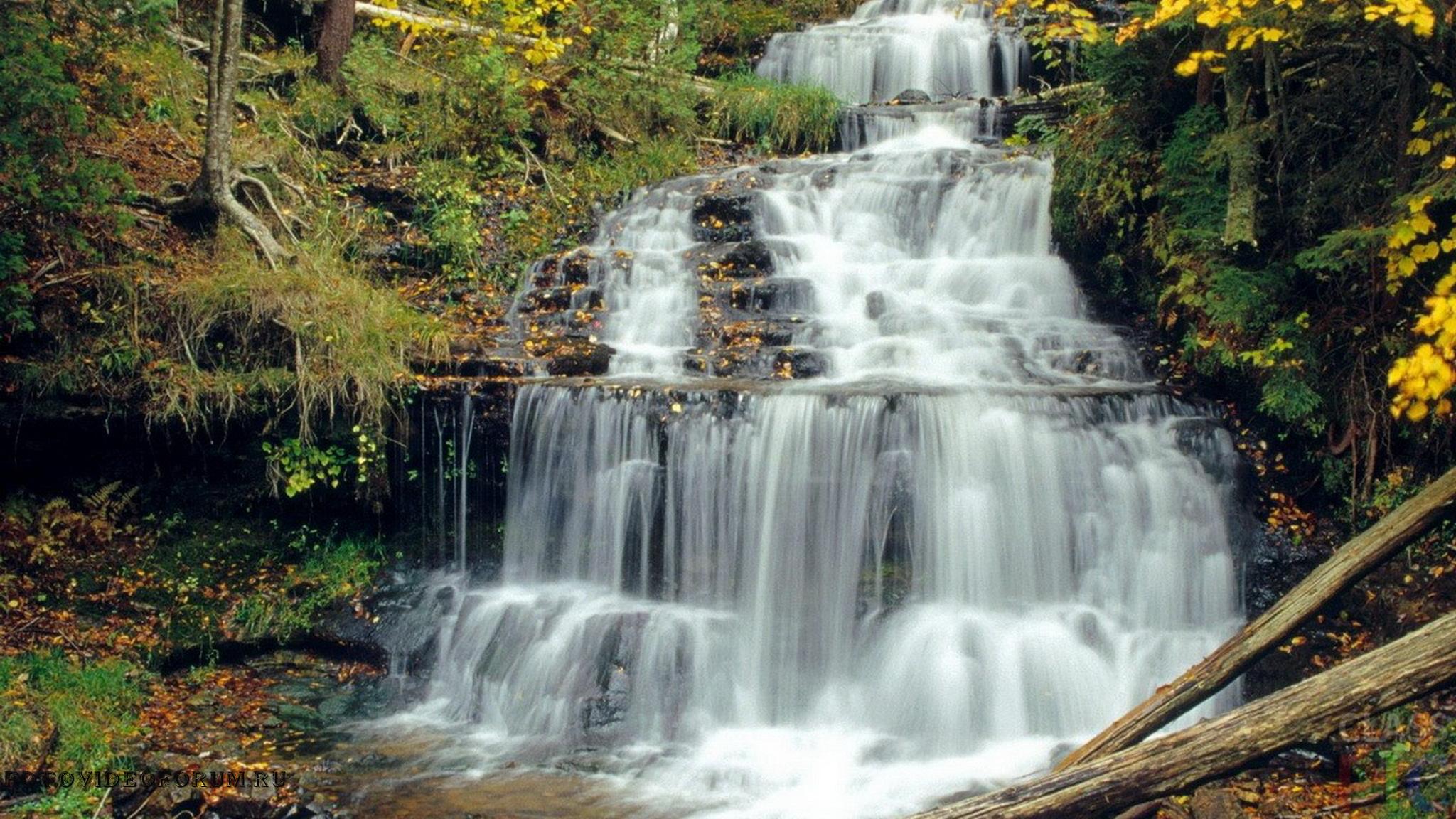 Natural fall. Каскад водопадов. Тыдтугемский водопад. Водопад Колдервуд.