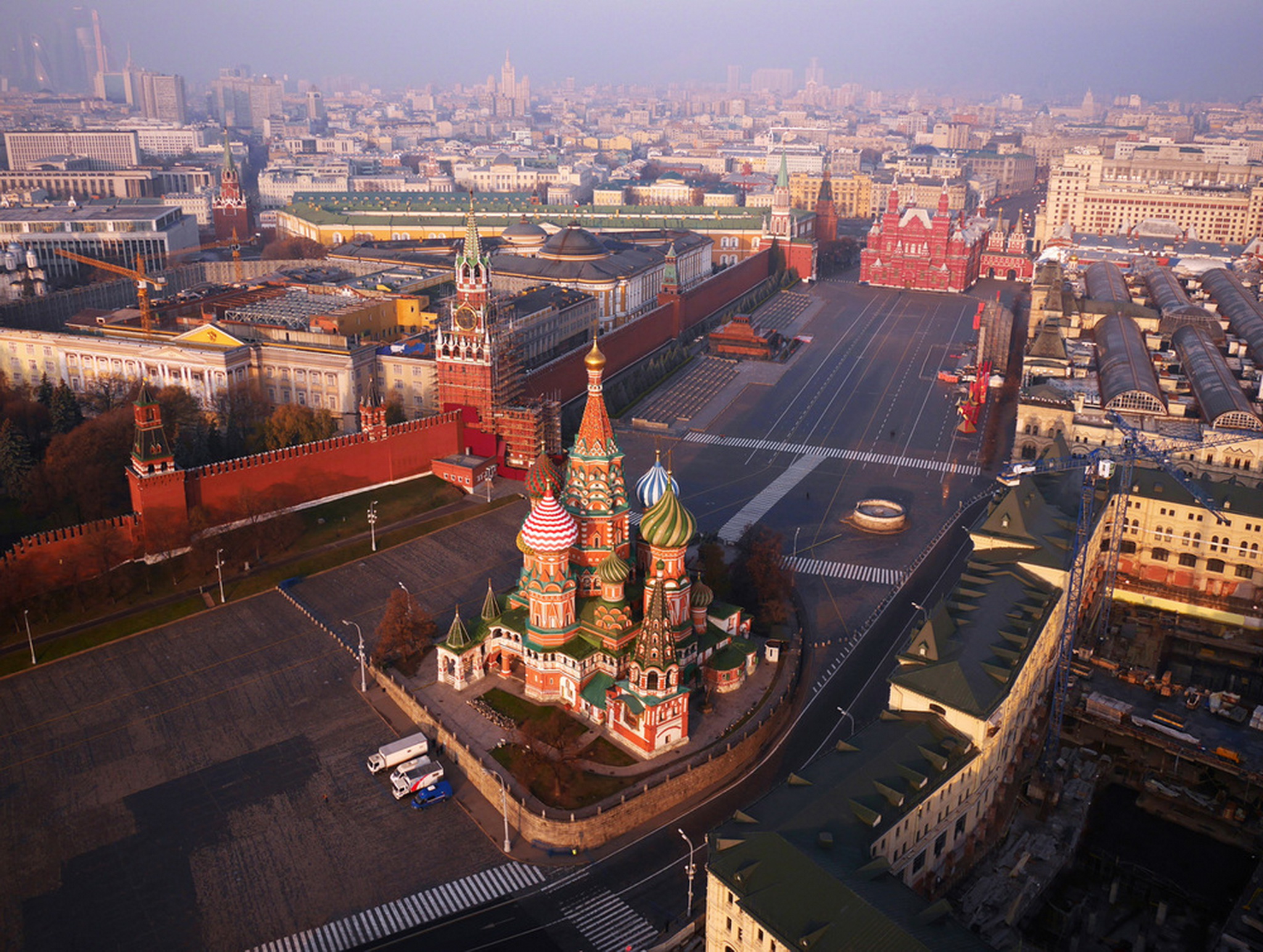 Красная площадь Москва с высоты птичьего полета