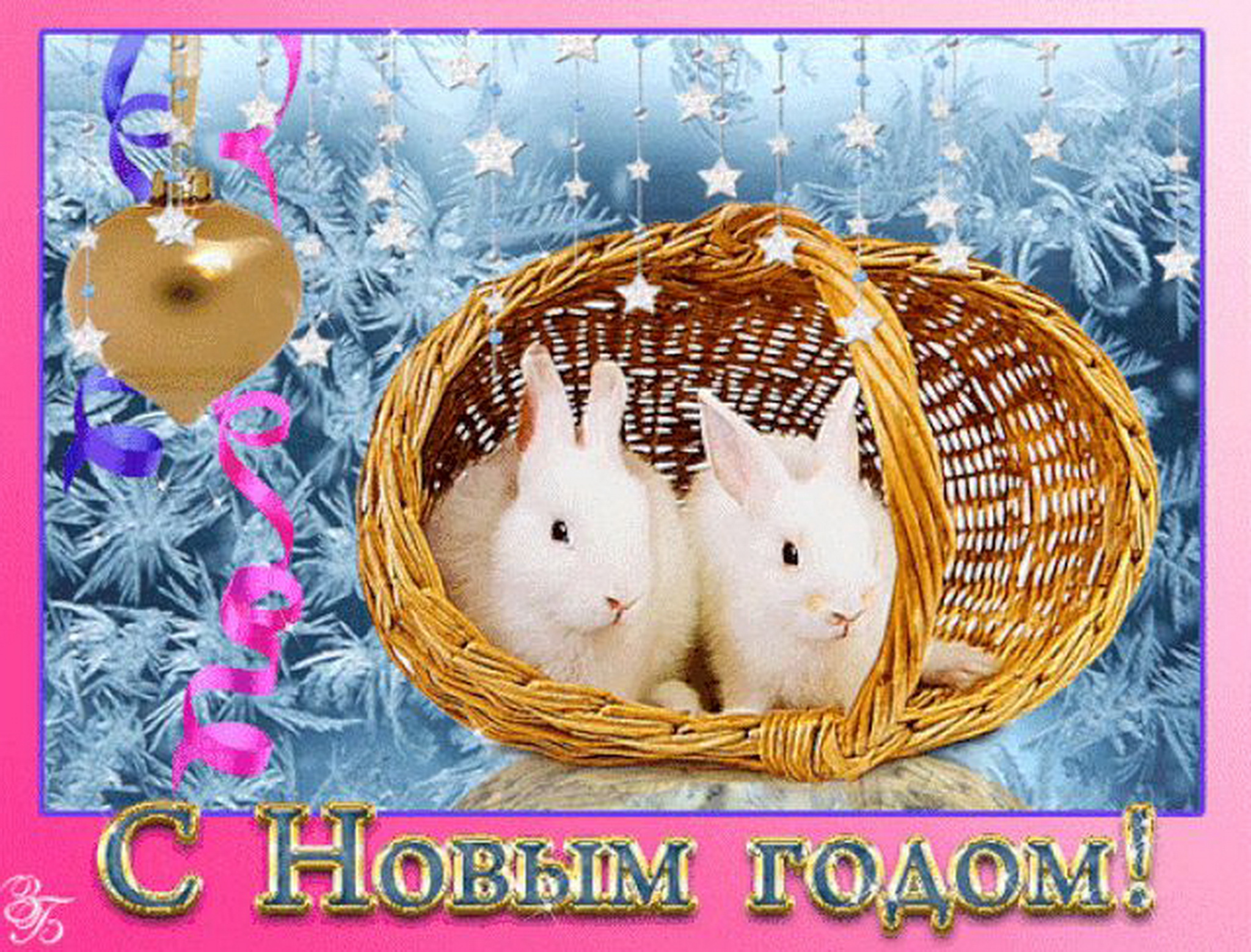 Поздравить 2023 годом. С новым годом кролика. Новогодний кролик с пожеланиями. Открытки с поздравляем новым годом кролика. Новогоднее поздравление красивое с кроликом.