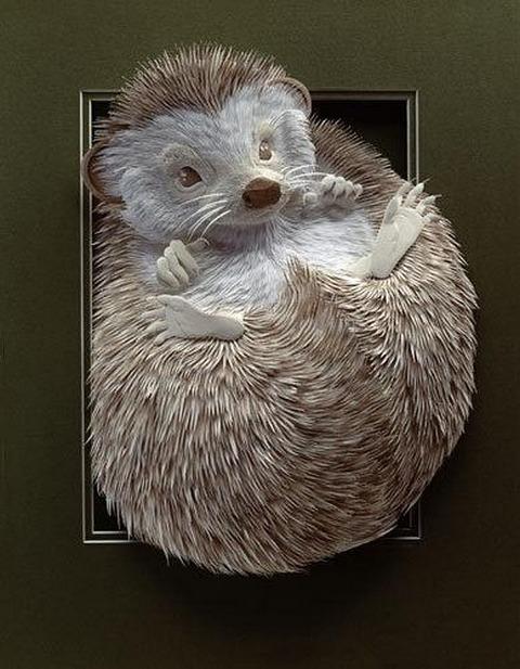 Бумажный зоопарк канадца Кэлвина Николлса - hedgehog