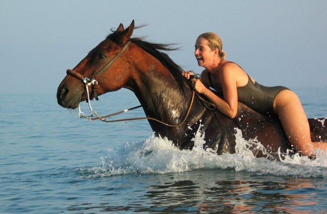 Лошади и женщины. Такие красивые и гордые. - Swimming-with-horses.JPG