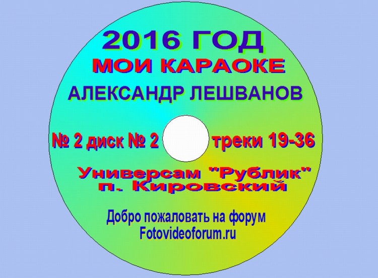 159 песен, спетых админом А. Лешвановым до 2019 года - 02753